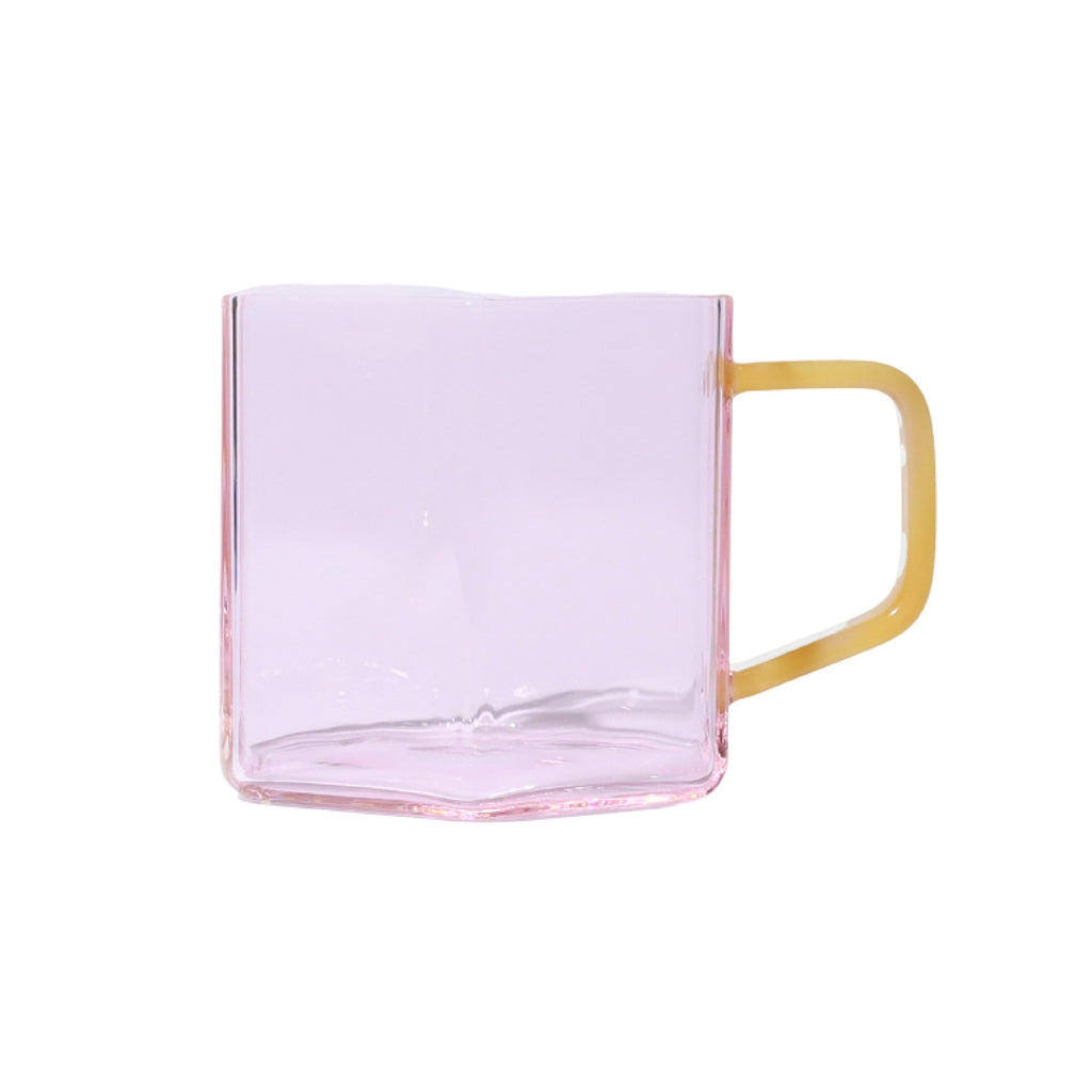 💗 Helio Ferretti | Geometric Glass Mug | Pink/Yellow