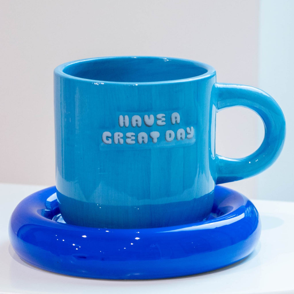 ☕ The Gift Label | Living Collection | Mug & Saucer Set | Have A Great Day