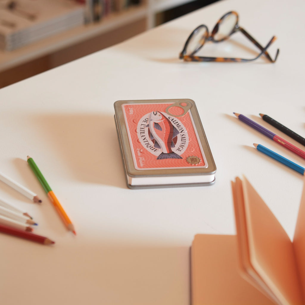 🐟 'Conserverie' Tin Notebook  Salmon