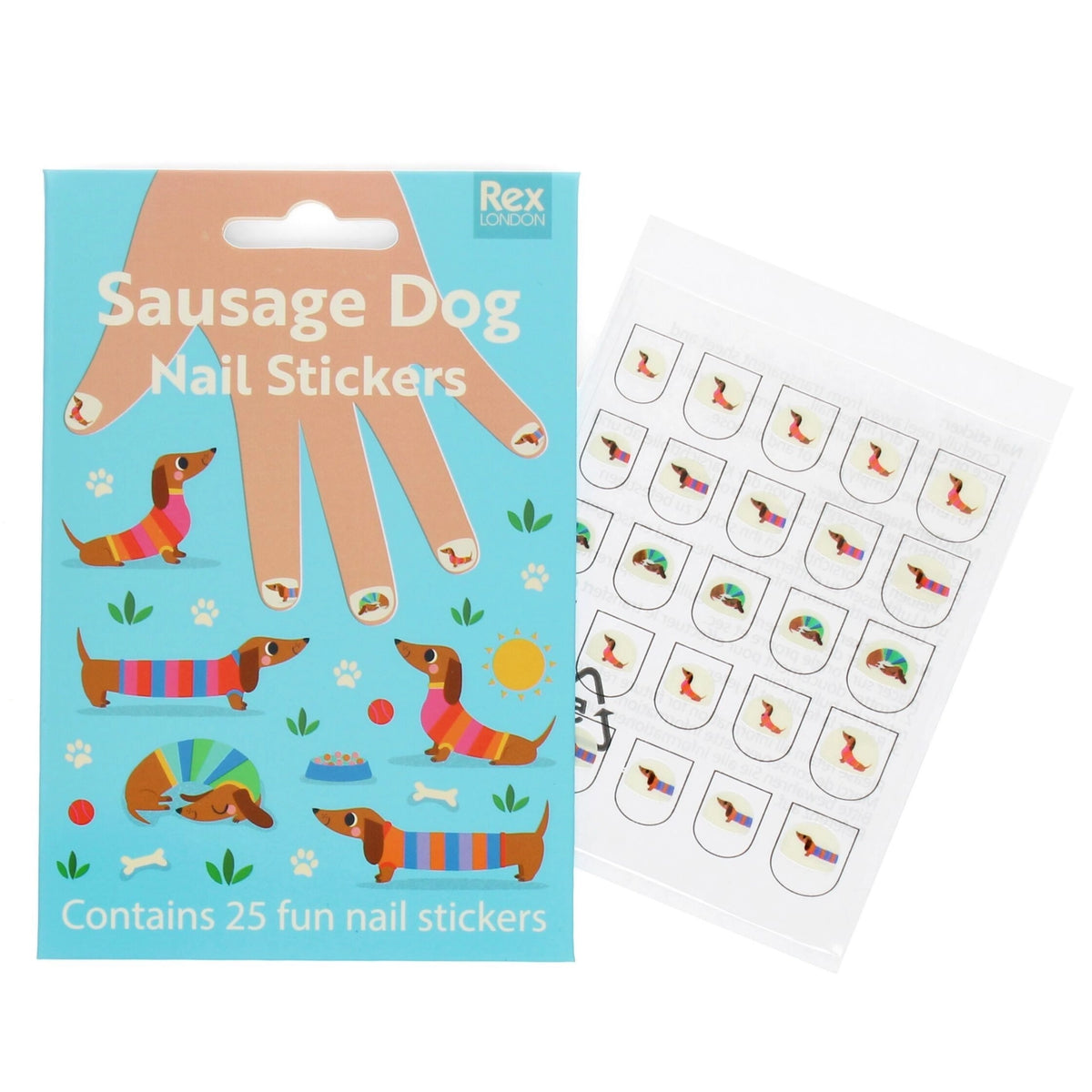 🐶 Children's Nail Stickers – Sausage Dog