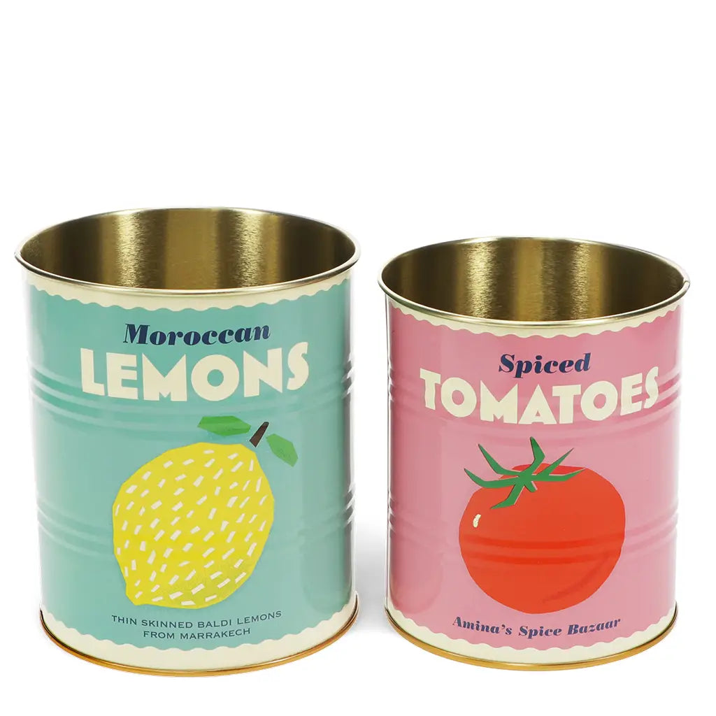 🍋 Medium Storage Tins – Lemon & Tomato