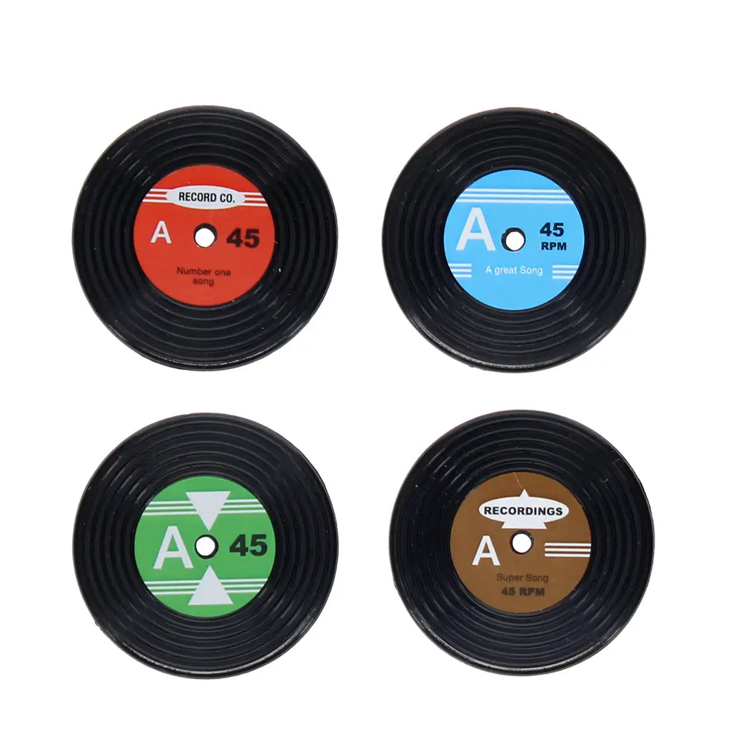 🎵 Mini Music Magnets – Vinyl Record Set of 4