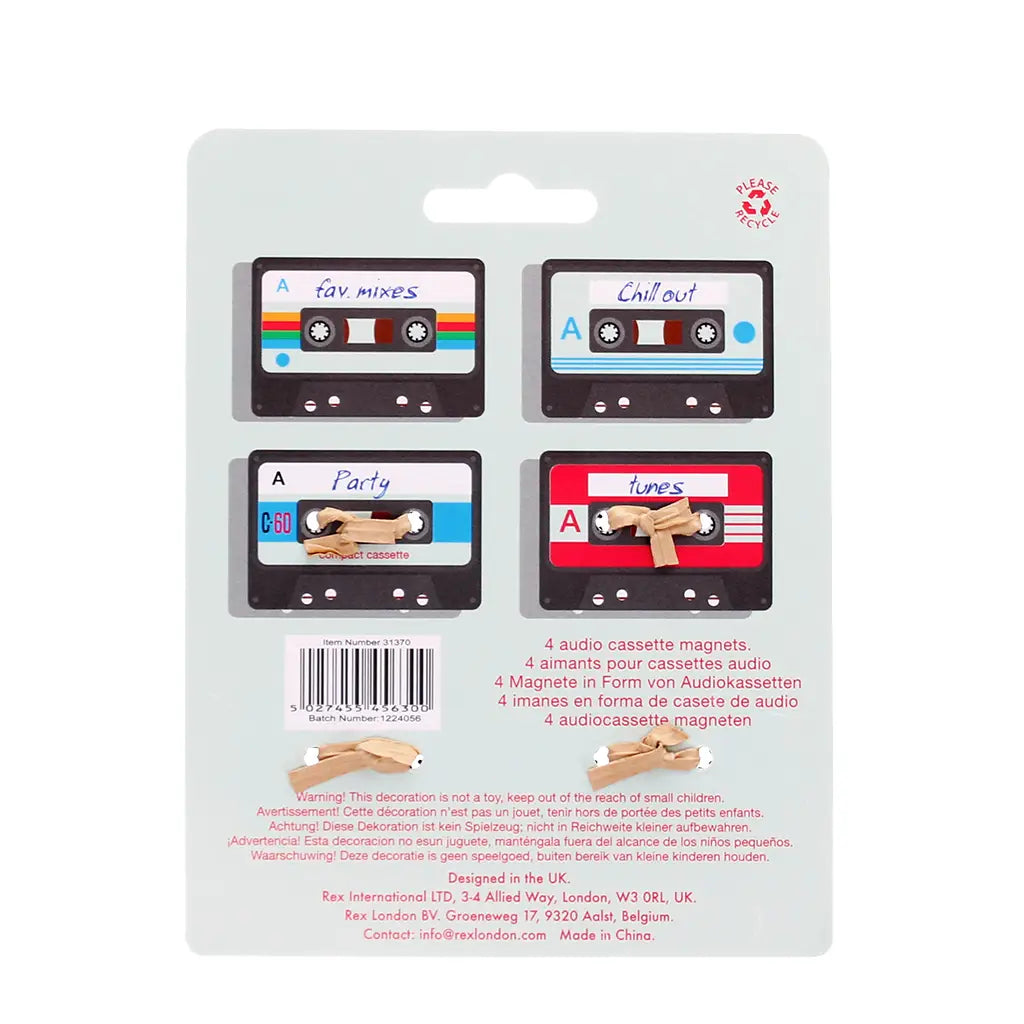 📼 Mini Music Magnets – Cassette Set of 4